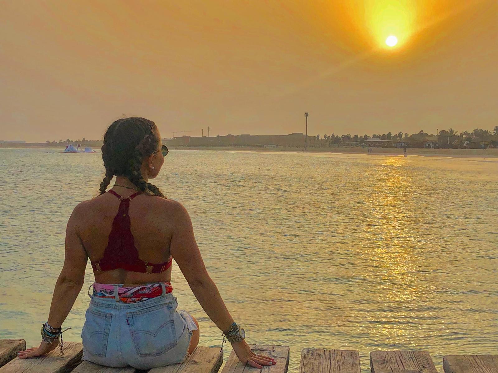 Founder of Liv2LuvPaws looking at sunset